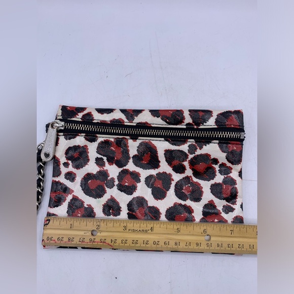Brighton Leopard Animal Print Mini Makeup Bag 7.5 x 5.5 Red White Black Wrislet - Picture 8 of 9
